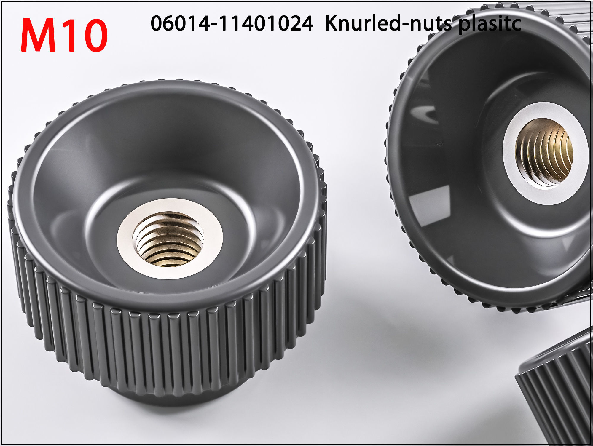 3D Nuts M10 06014-11401024 Knurled-nuts plasitc 3D Print Model