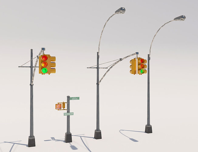3D model Traffic Light NYC VR / AR / lowpoly CGTrader