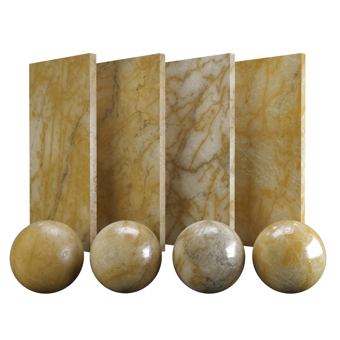 Orange Siena Marble Texture PBR Vray Corona 400 x 400 cm