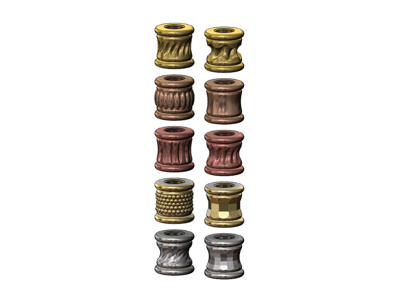 Mini set of tube beads and charms