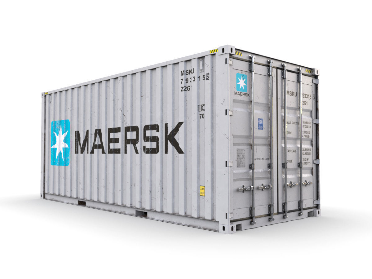 20 feet MAERSK standard shipping container  3D model