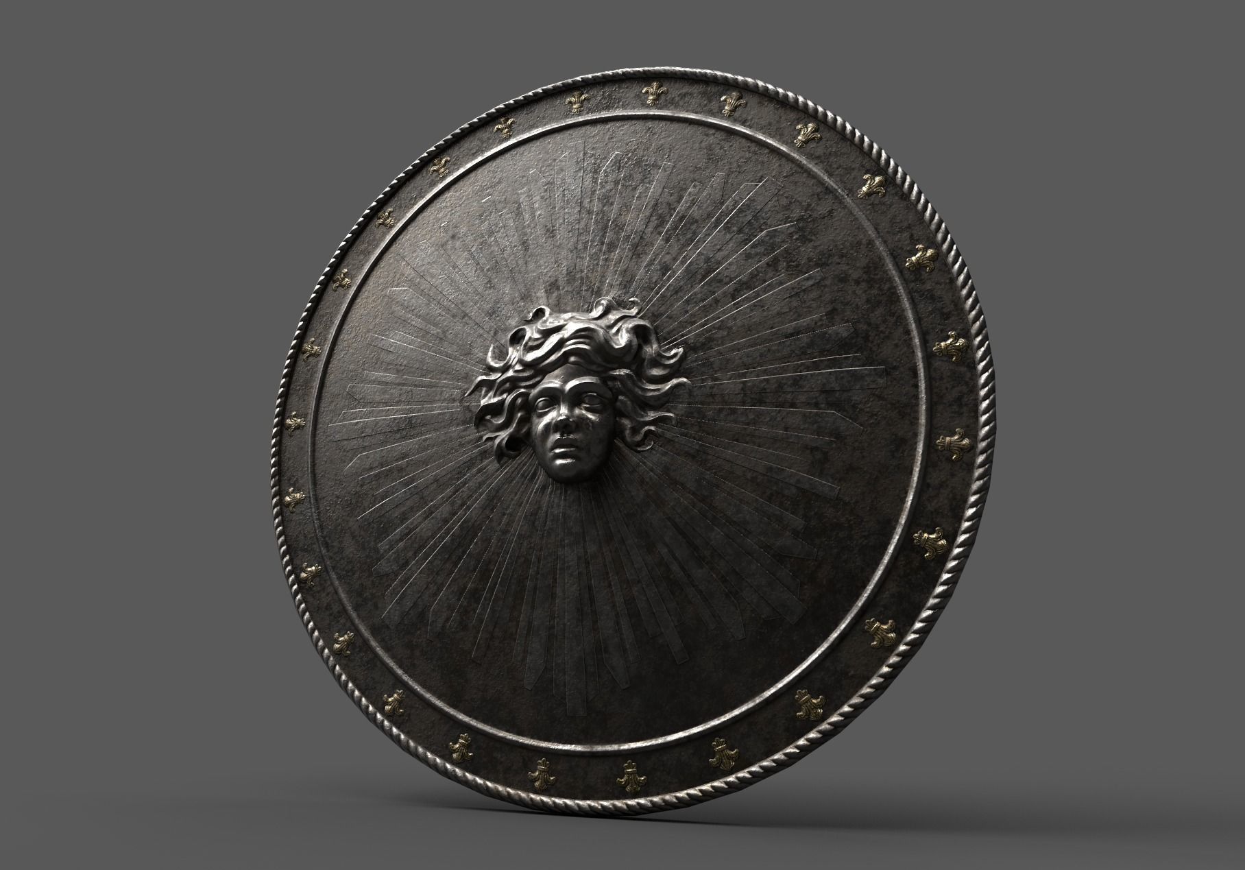 3D model Medieval Round Shield Armor - Low Poly PBR VR / AR / low-poly ...