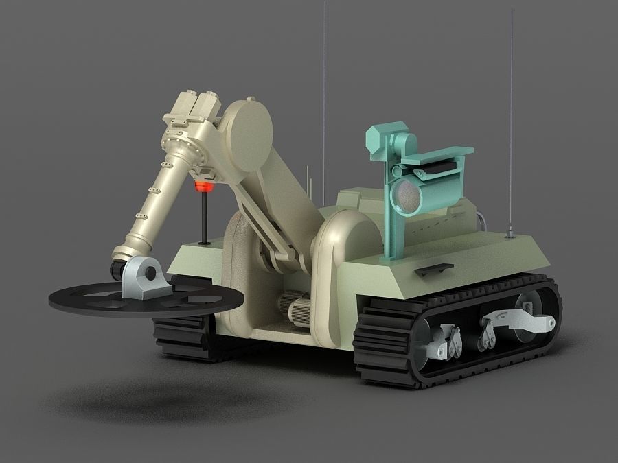 Military bomb-disposal robot mine-clearing remote 3D