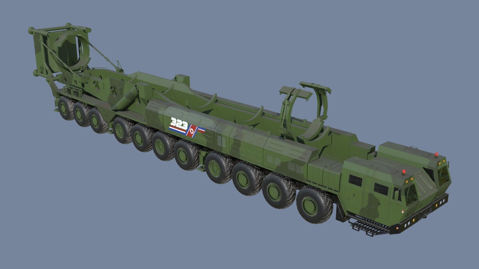 Hwasong 16 missile launcher 3D model CGTrader