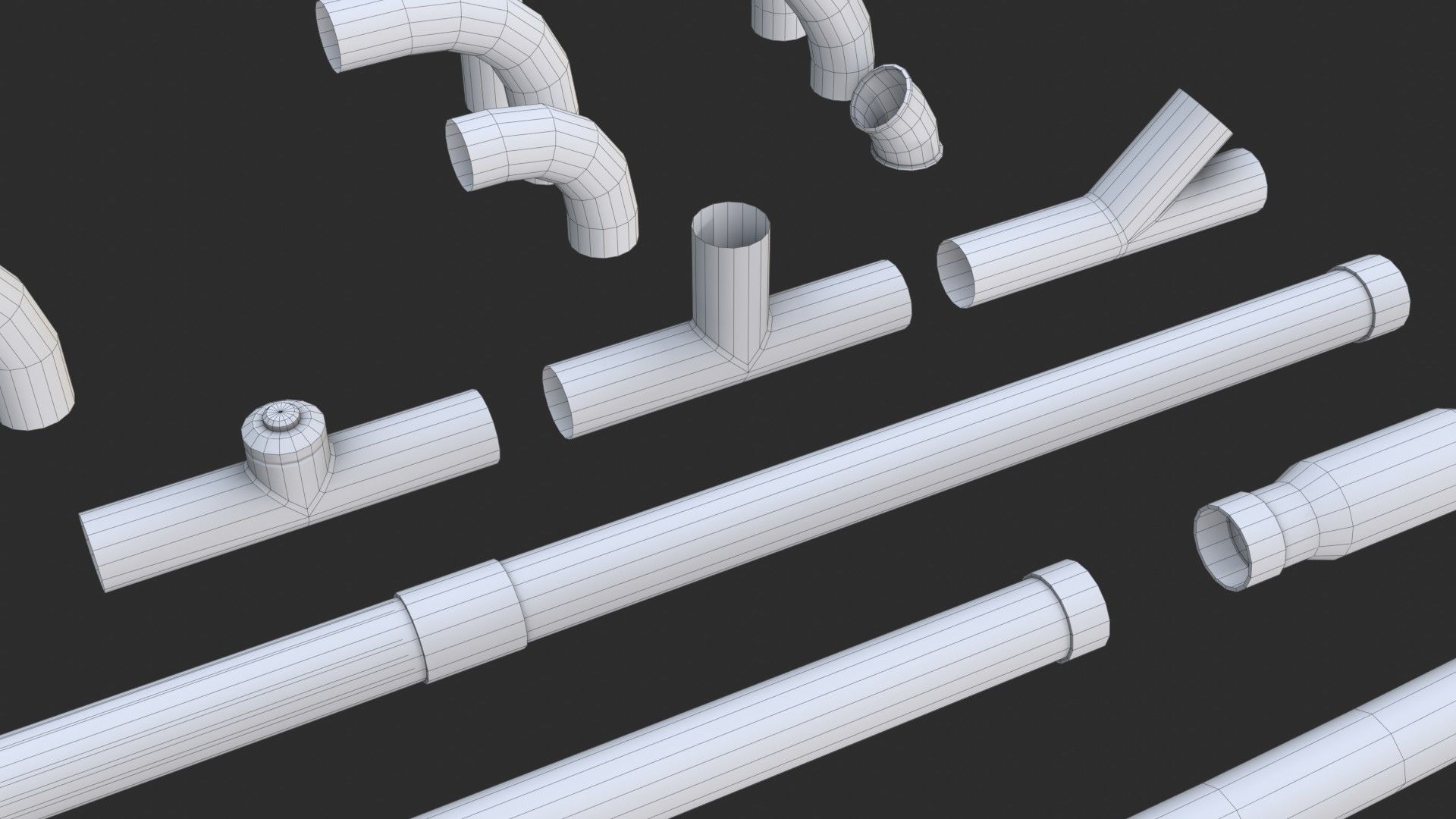 3D model Modular Pipes - Gas Pipeline VR / AR / low-poly | CGTrader
