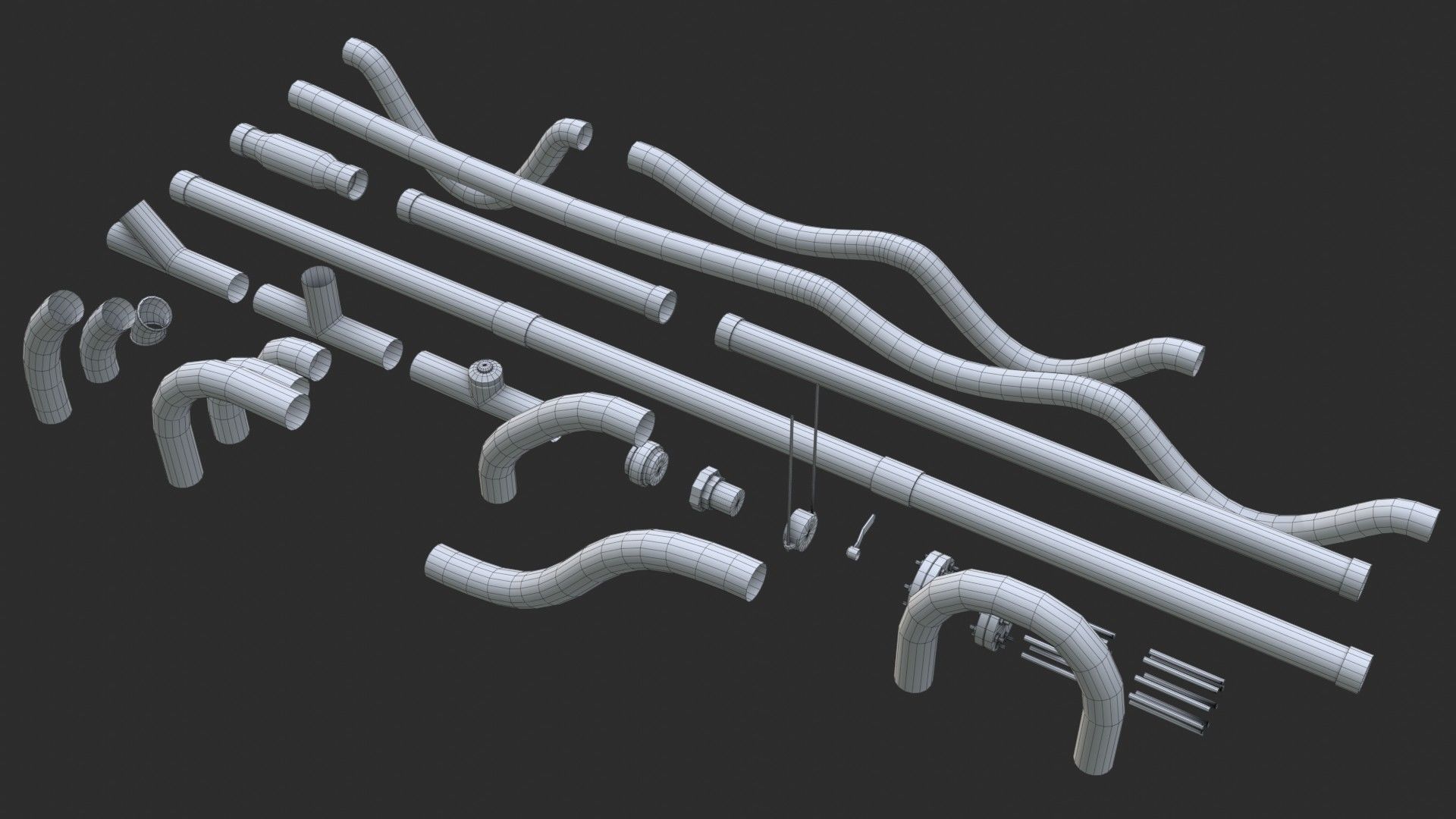 3D model Modular Pipes - Gas Pipeline VR / AR / low-poly | CGTrader
