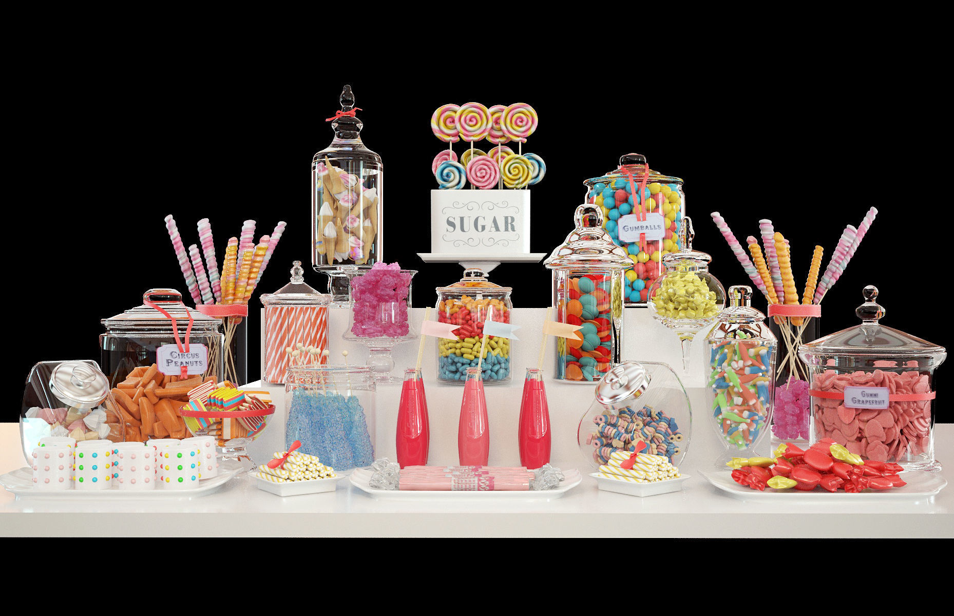Candy bar set 3D model MAX FBX