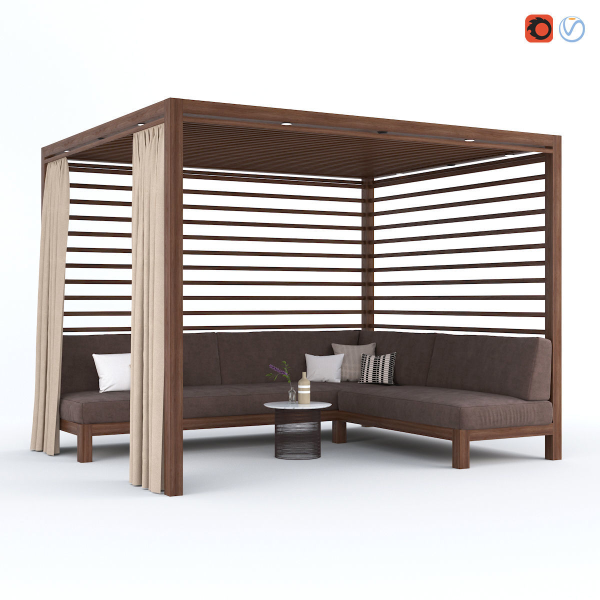 3D Garden Gazebo with sofa Equinox Cabana by TUUCI