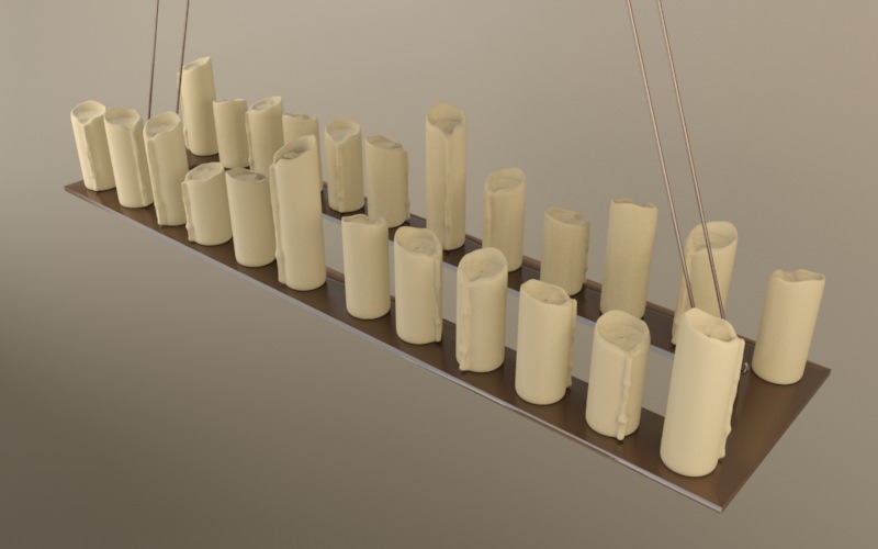 Candle Rectangle Chandelier Lamp Large 3d Model Max Pillar Candle Rectangle Chandelier Lamp Large 3d Model Max 3