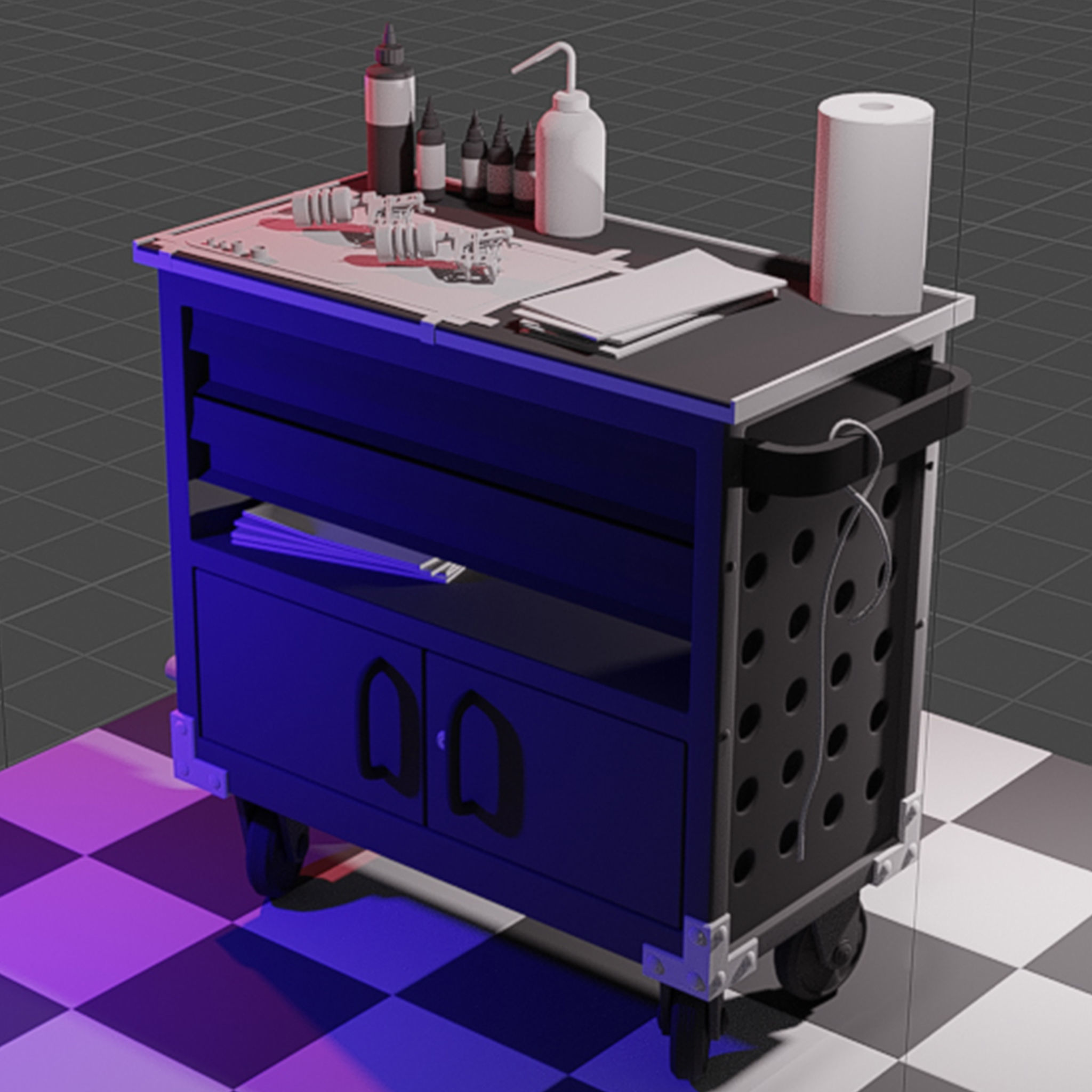Tattoo Kit toolbox 3D model CGTrader