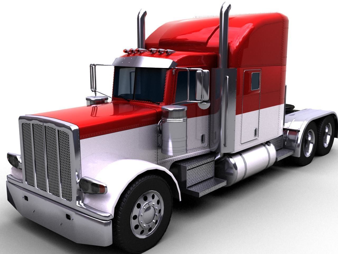 3D model Simple Semi Truck VR / AR / lowpoly CGTrader