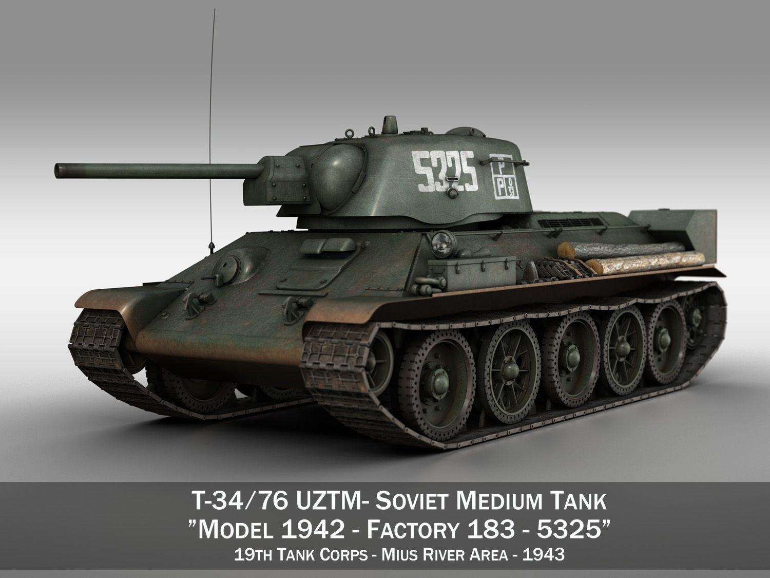 T-34-76 UZTM- Model 1942 - Soviet tank - 5325