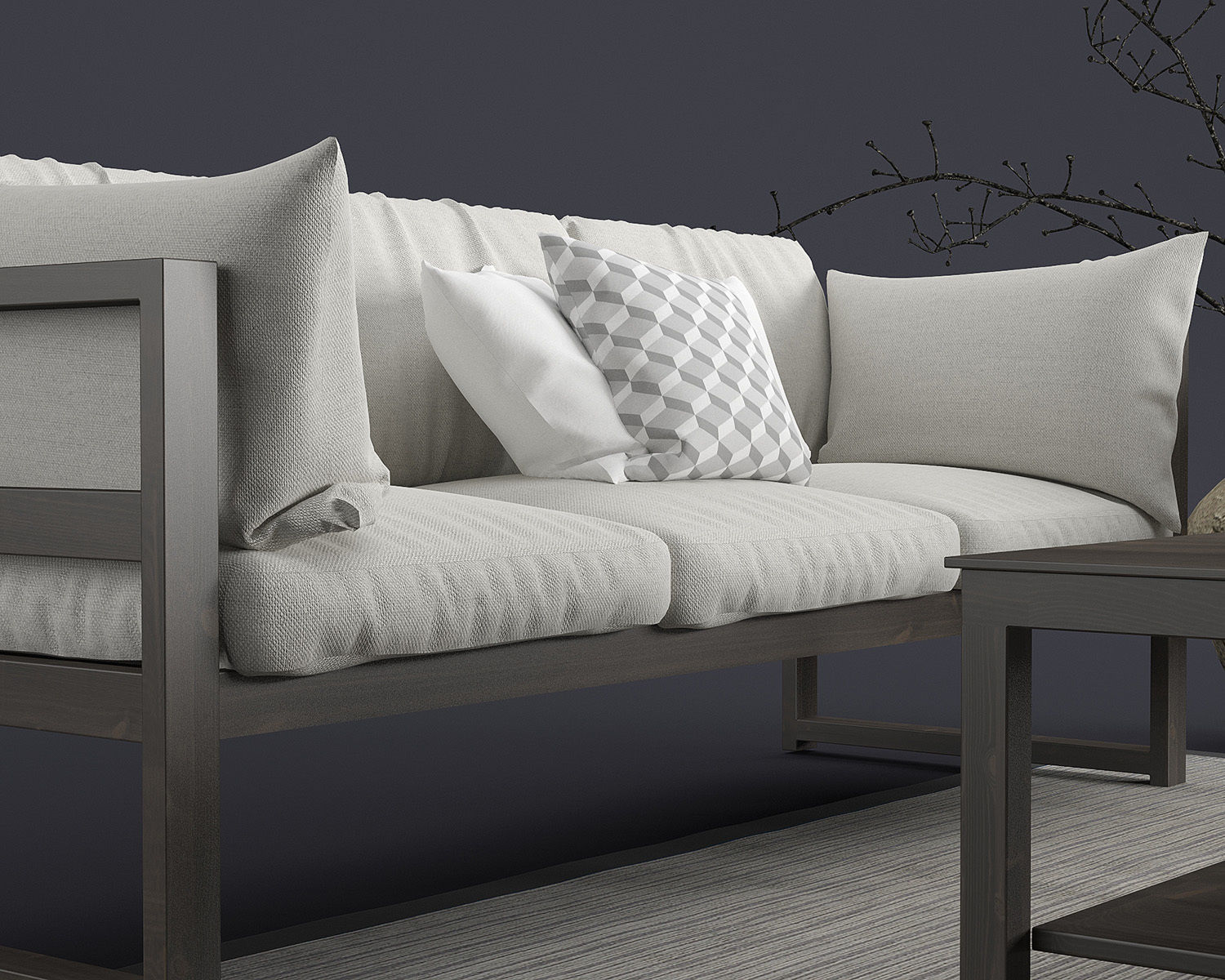 Modern Outdoor Wood Furniture Set 3D model CGTrader