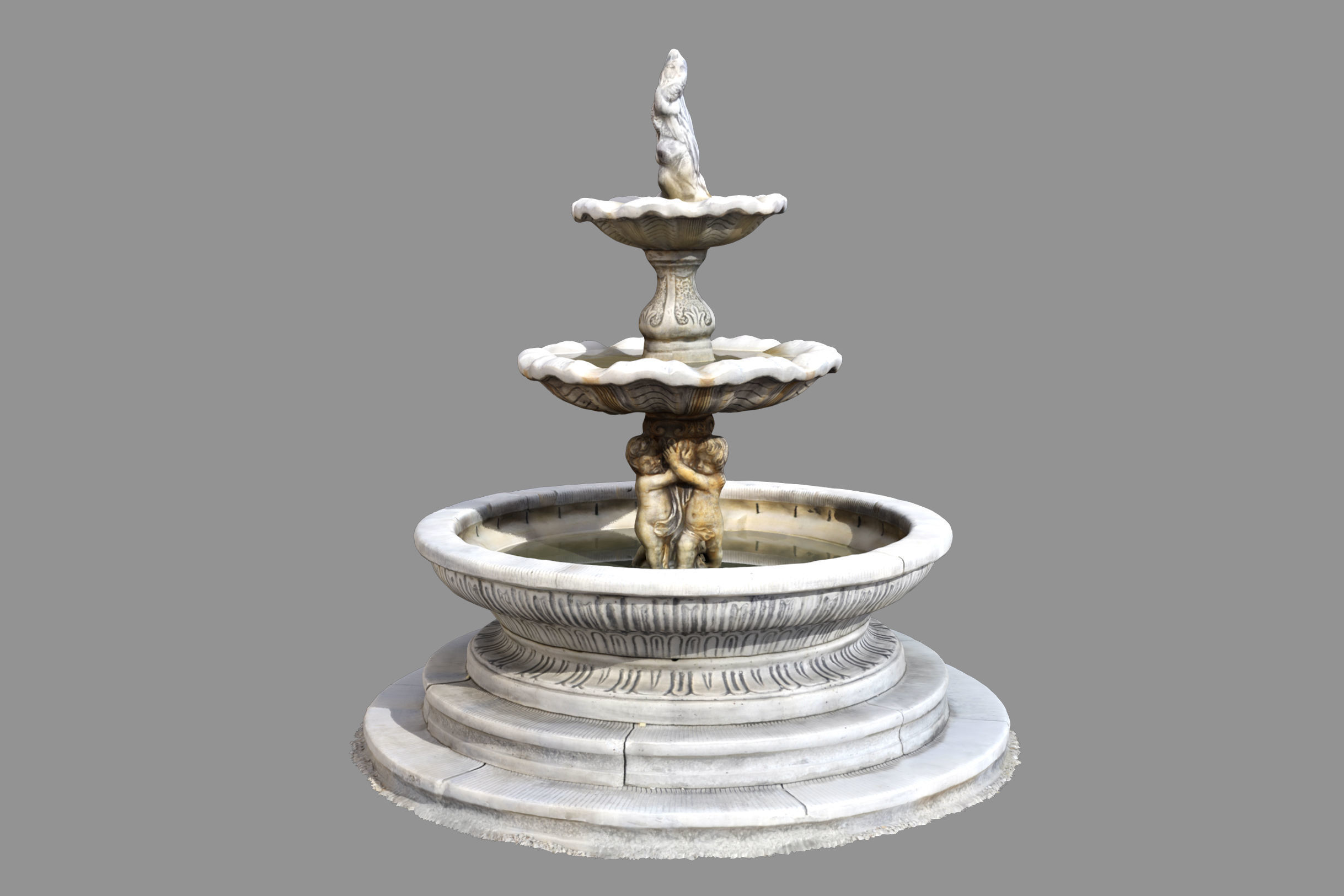 3D model ancient old Italian fountain VR / AR / lowpoly CGTrader