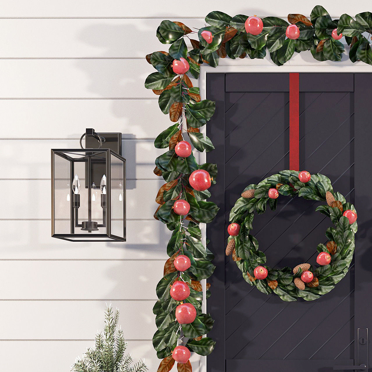 Pottery barn front door decoration 3D model CGTrader