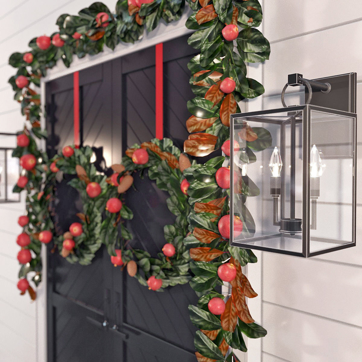 Pottery barn front door decoration 3D model CGTrader