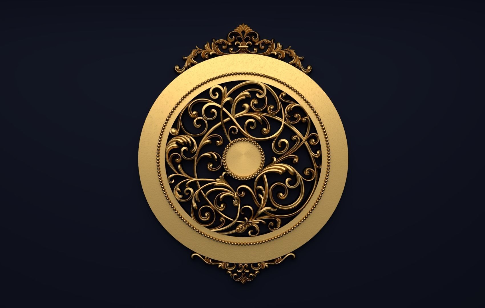 Classic Wall Clock decor ornament v-3D model 01