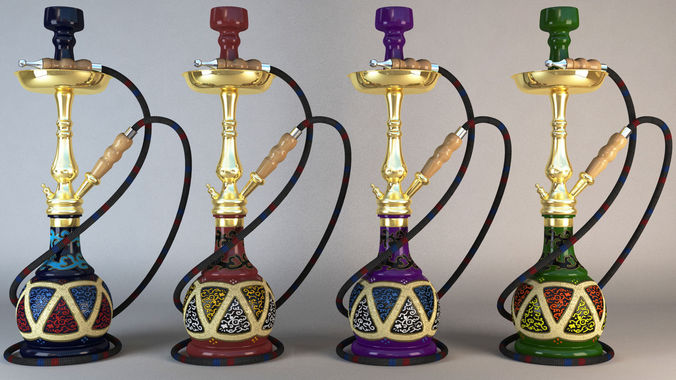 4 Color Shisha Hookah 3d Model Cgtrader 4 Color Shisha Hookah 3d Model Cgtrader