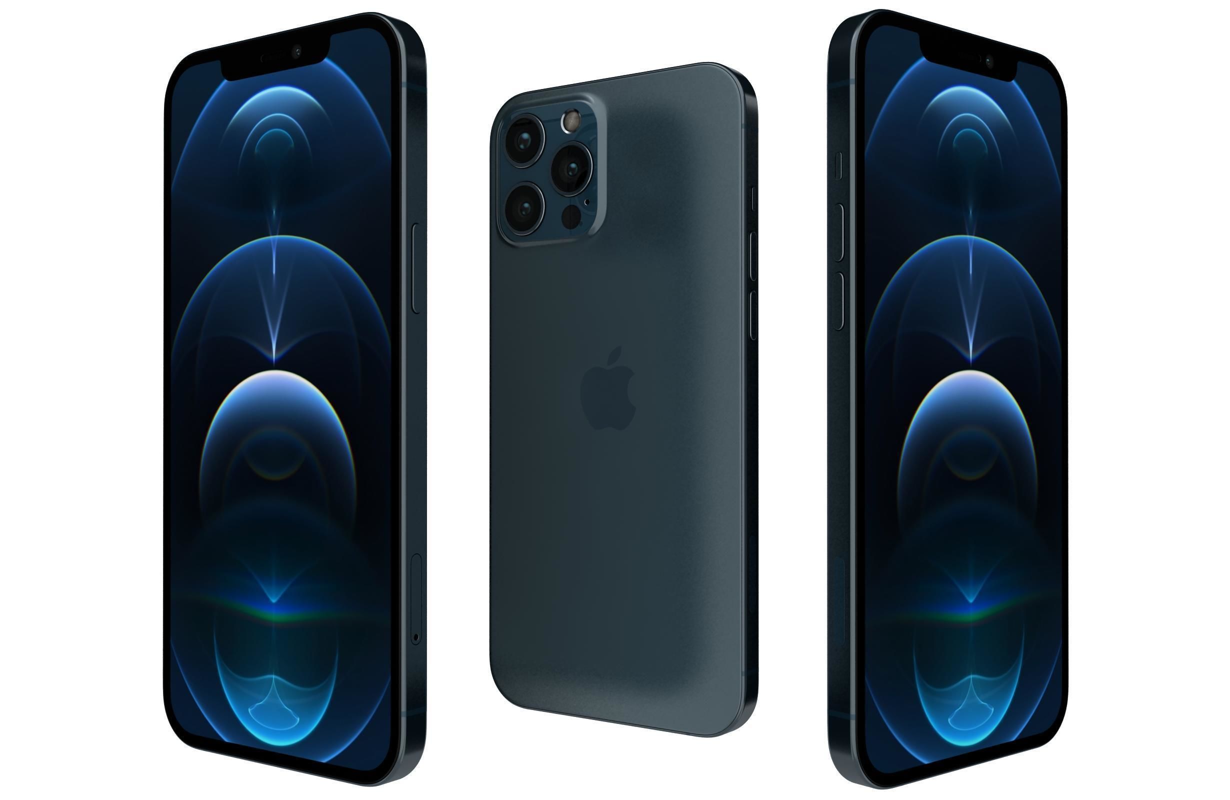 Apple IPhone 12 Pro Max Pacific Blue 3D Iphone CGTrader