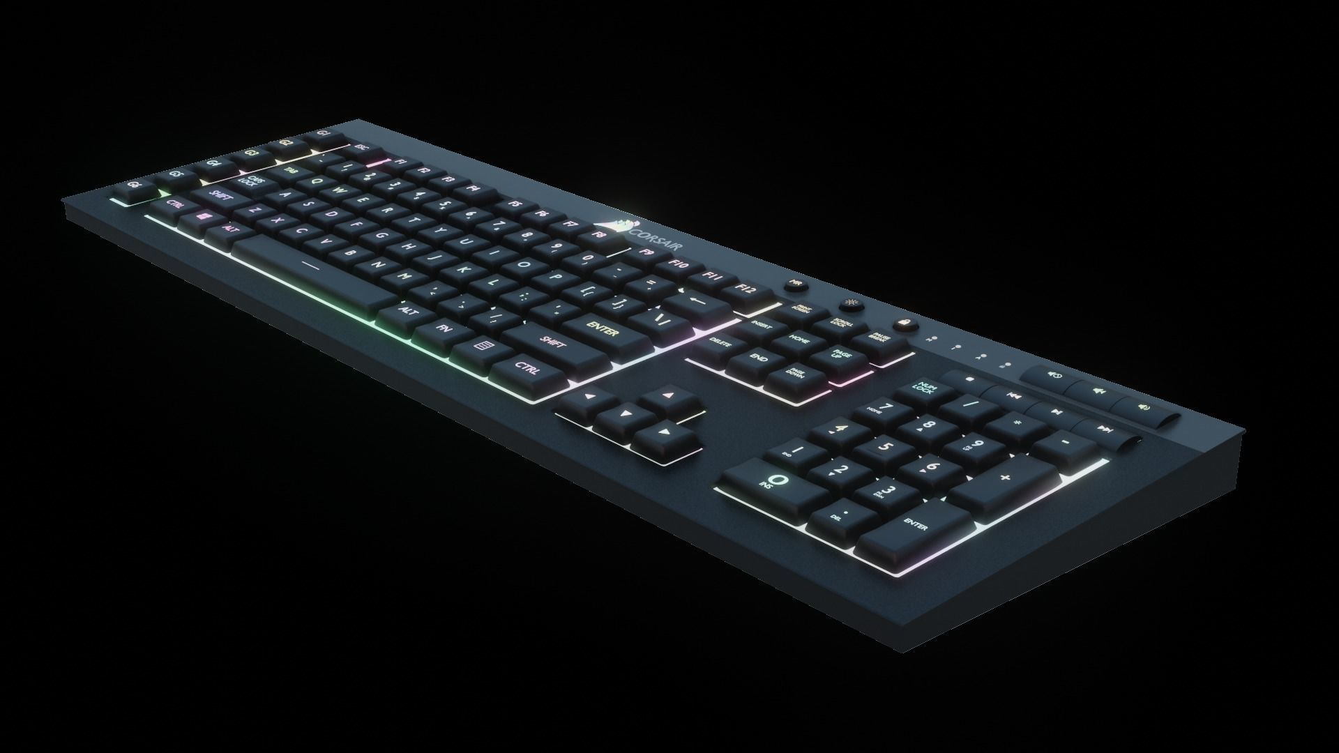 Corsair K55 RBG gaming keyboard 3D model CGTrader