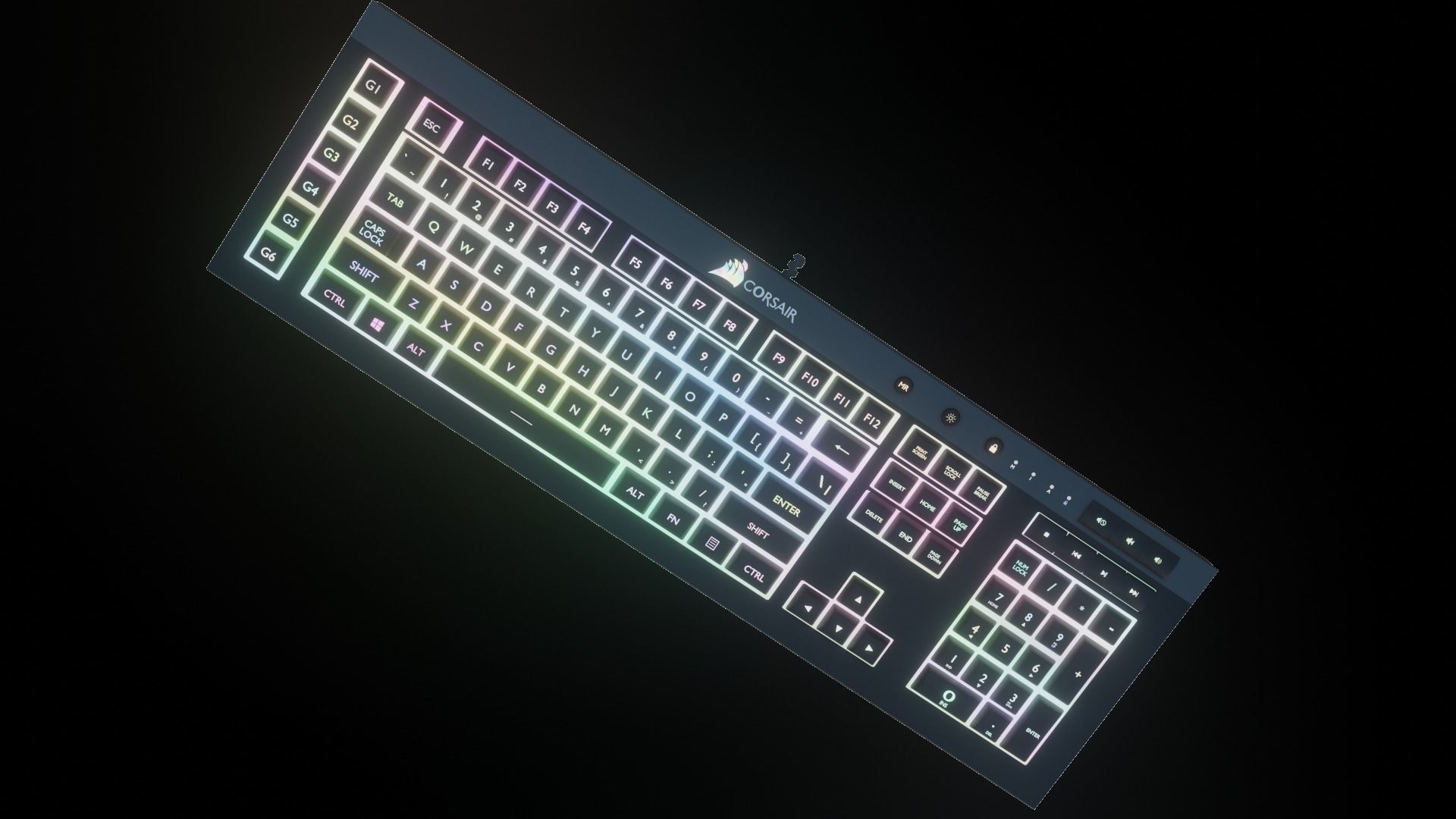 Corsair K55 RBG gaming keyboard 3D model CGTrader