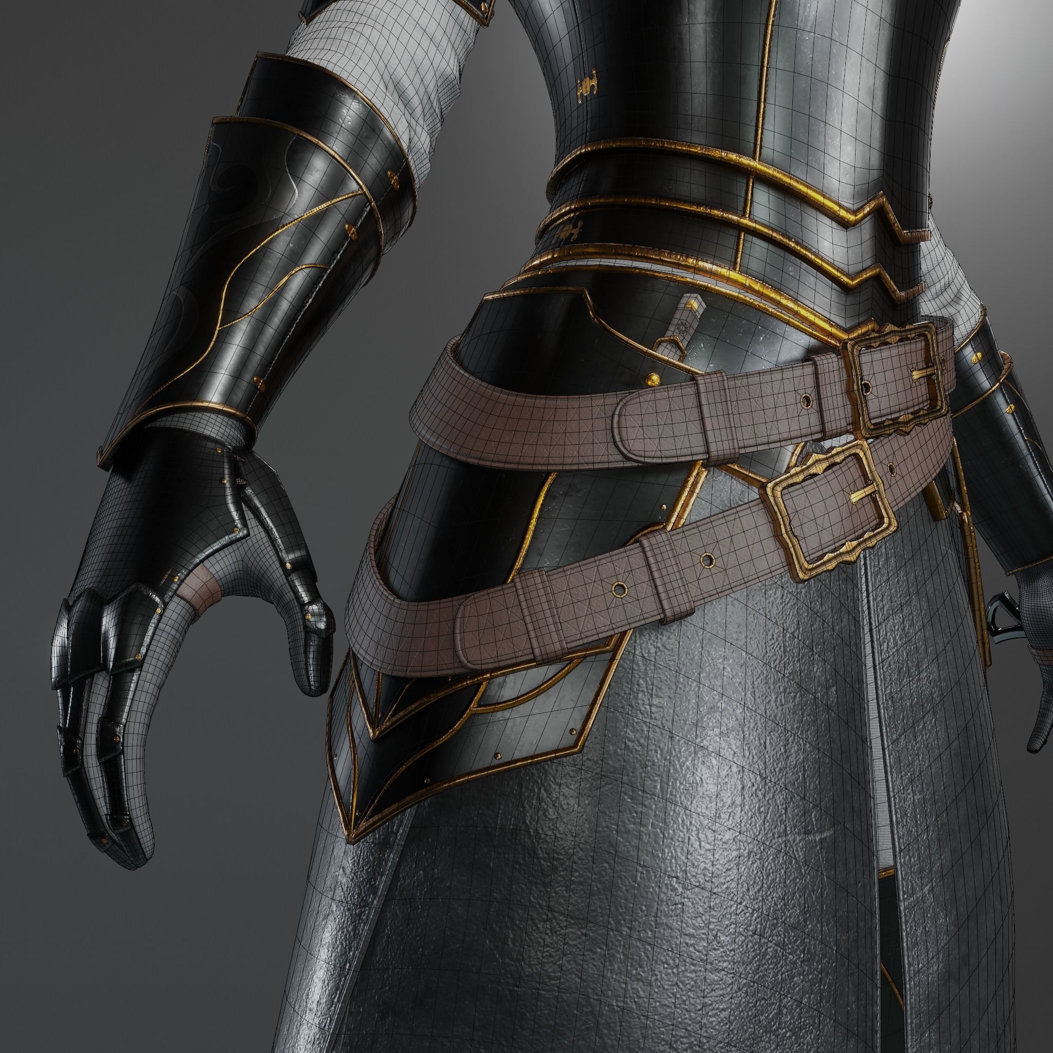 Female Dark Knight Armor 3D model CGTrader