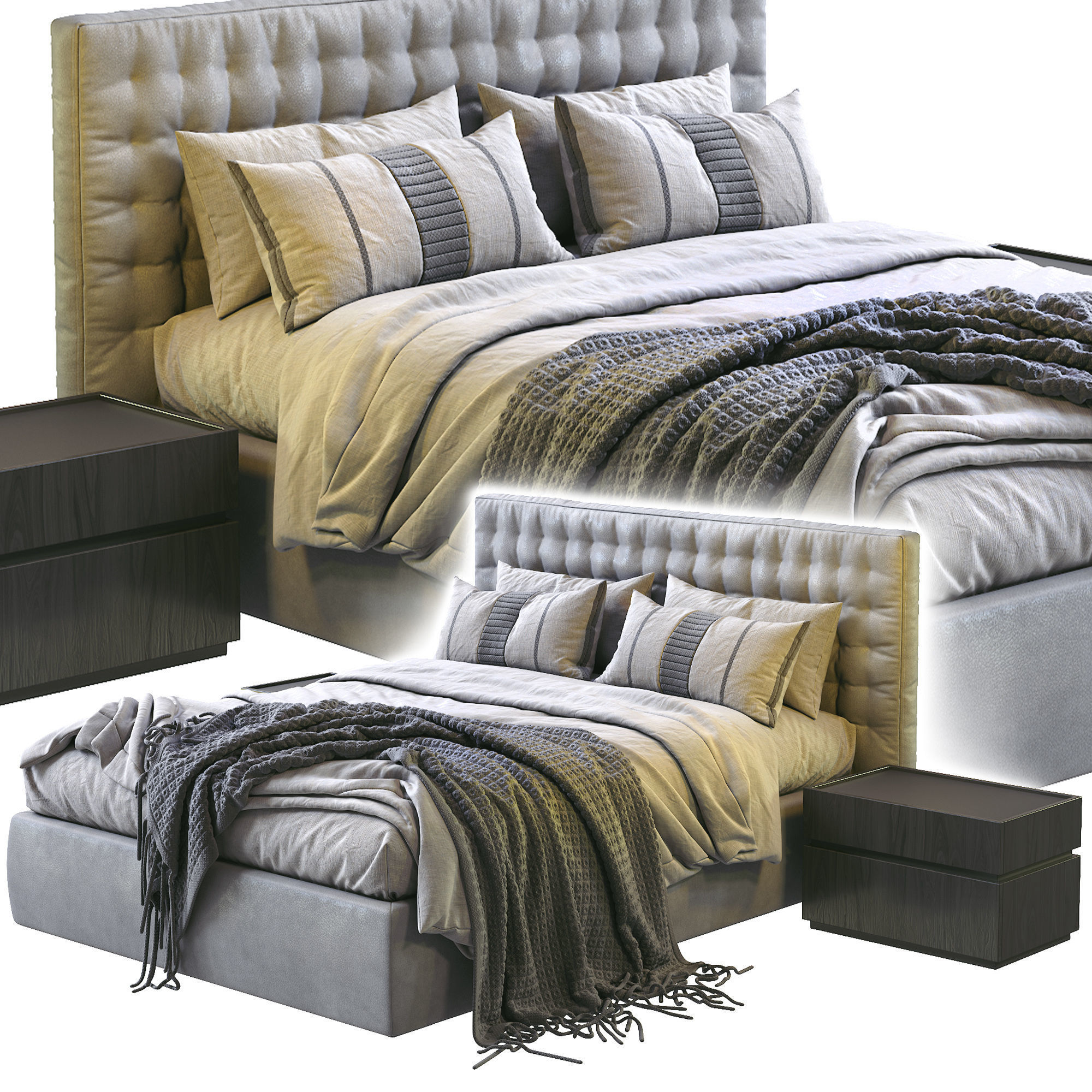 Md House Leather Bed LINE