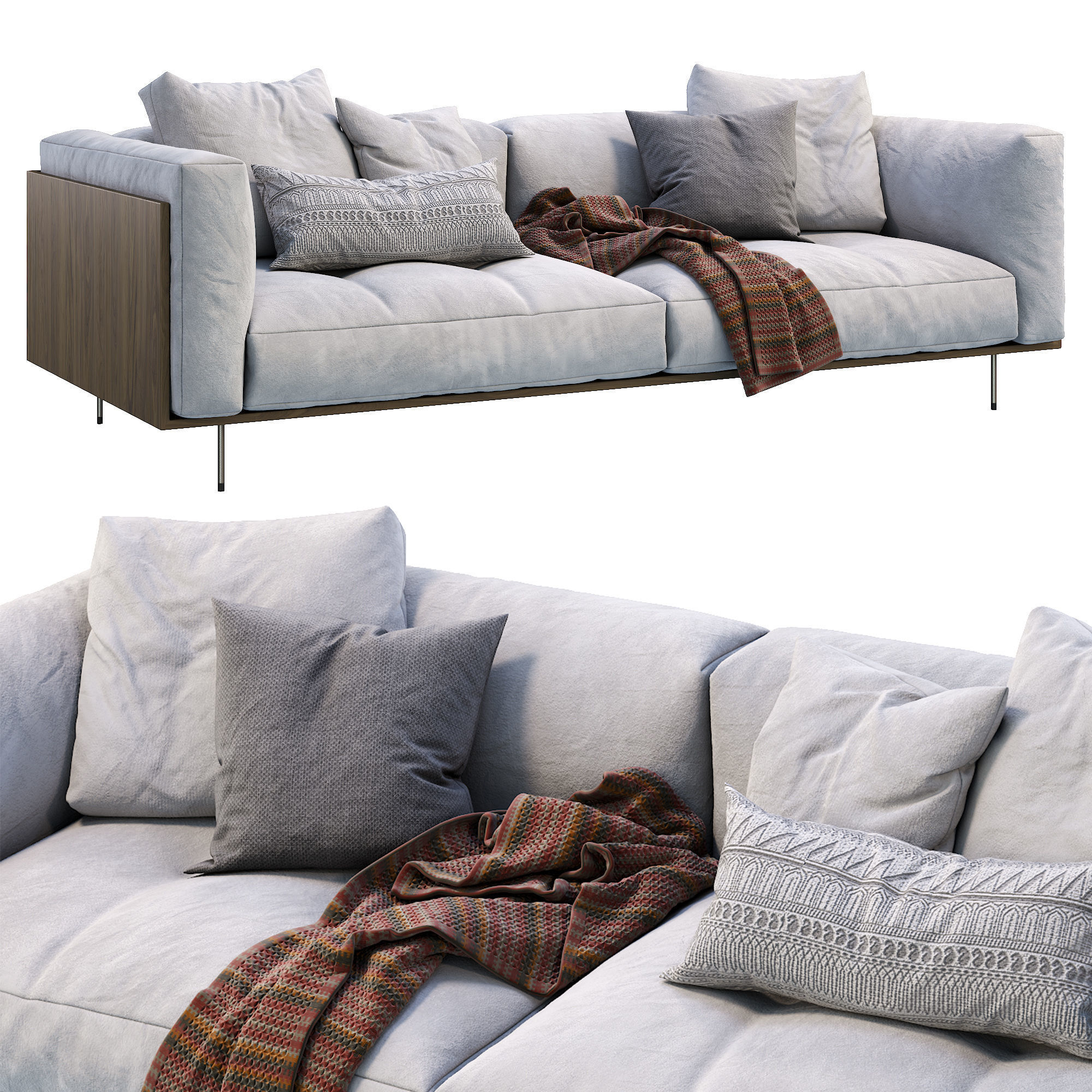 Living Divani Sofa Rodwood 3D model CGTrader