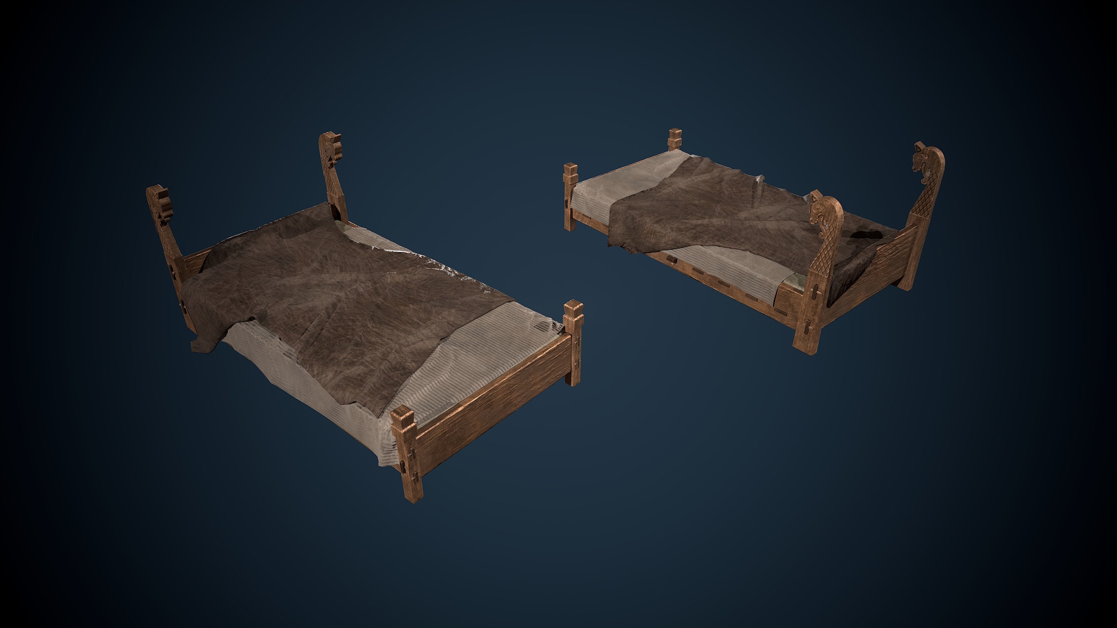 3D model Viking Beds GameReady VR / AR / lowpoly CGTrader