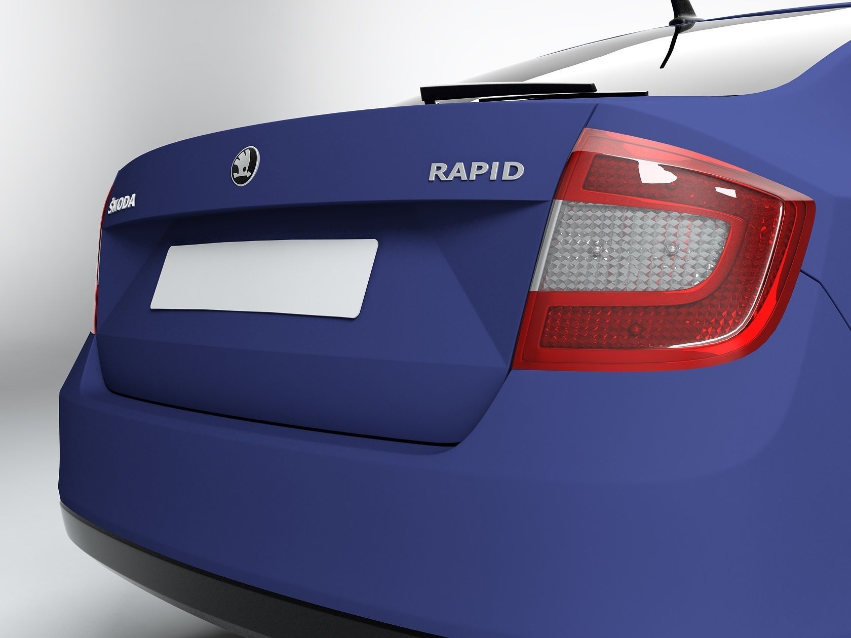 Skoda Rapid Matte Blue 3D model | CGTrader
