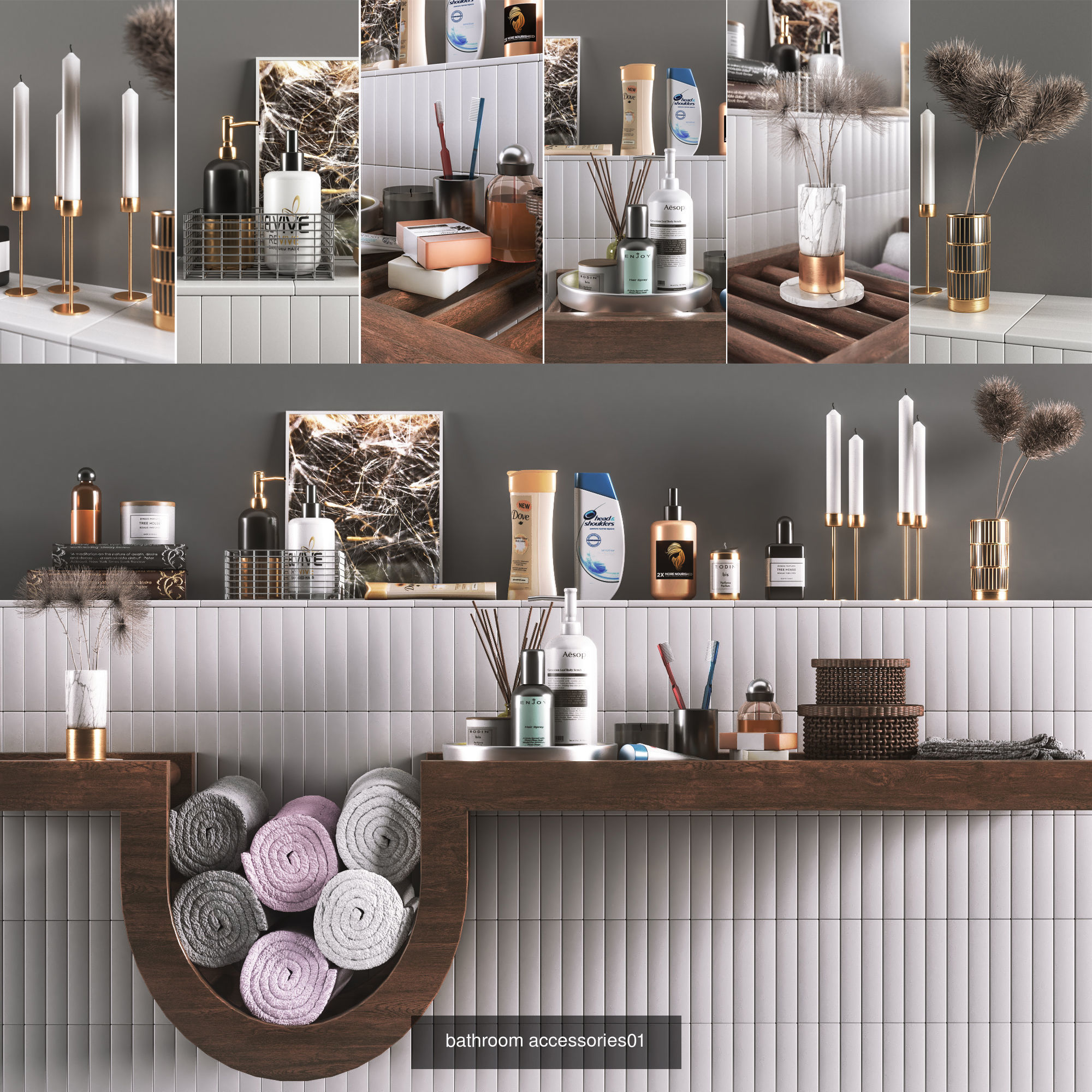 3 bathroom accessories