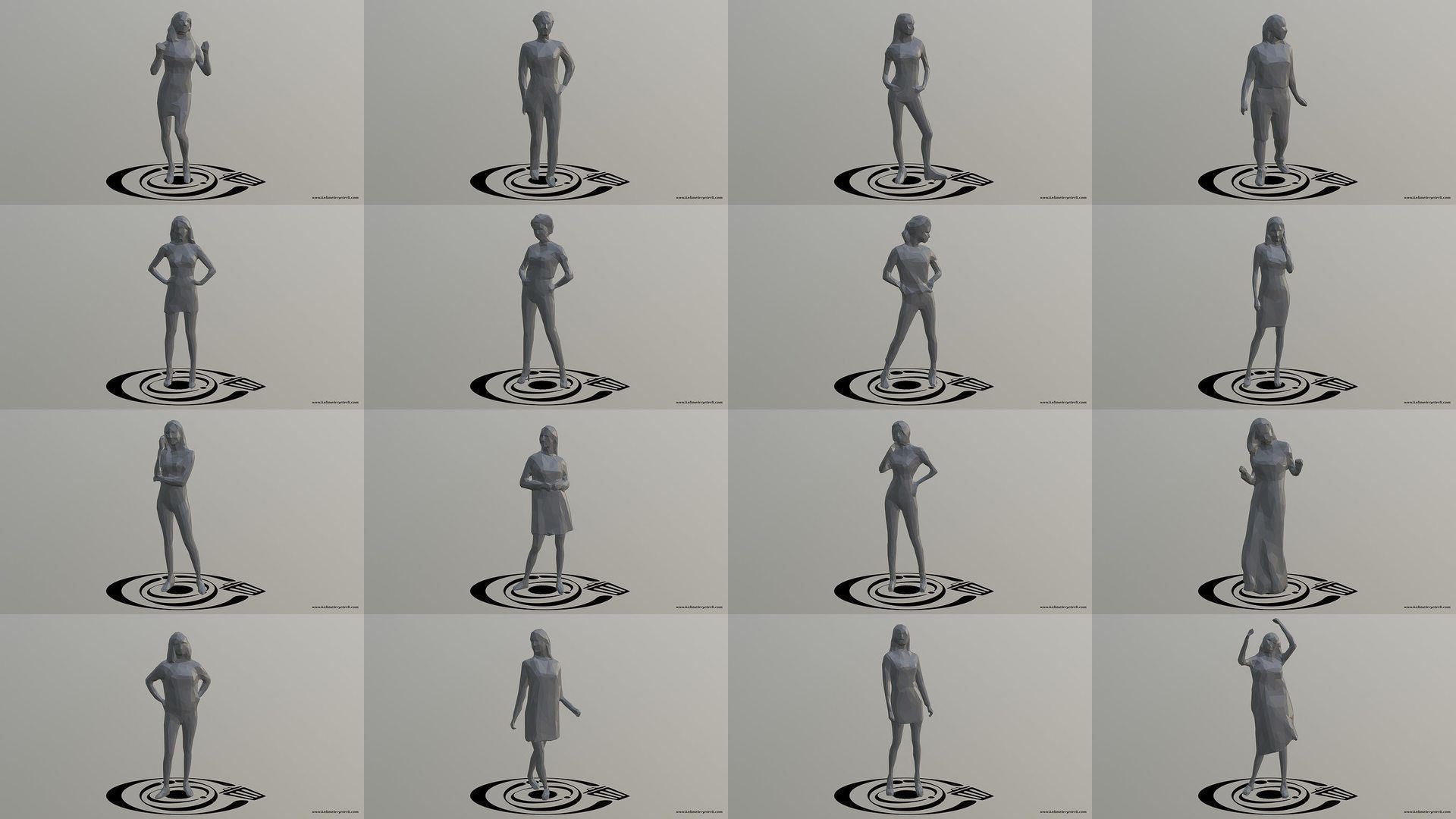 Low Poly People Pack 021 - 30 Pieces R