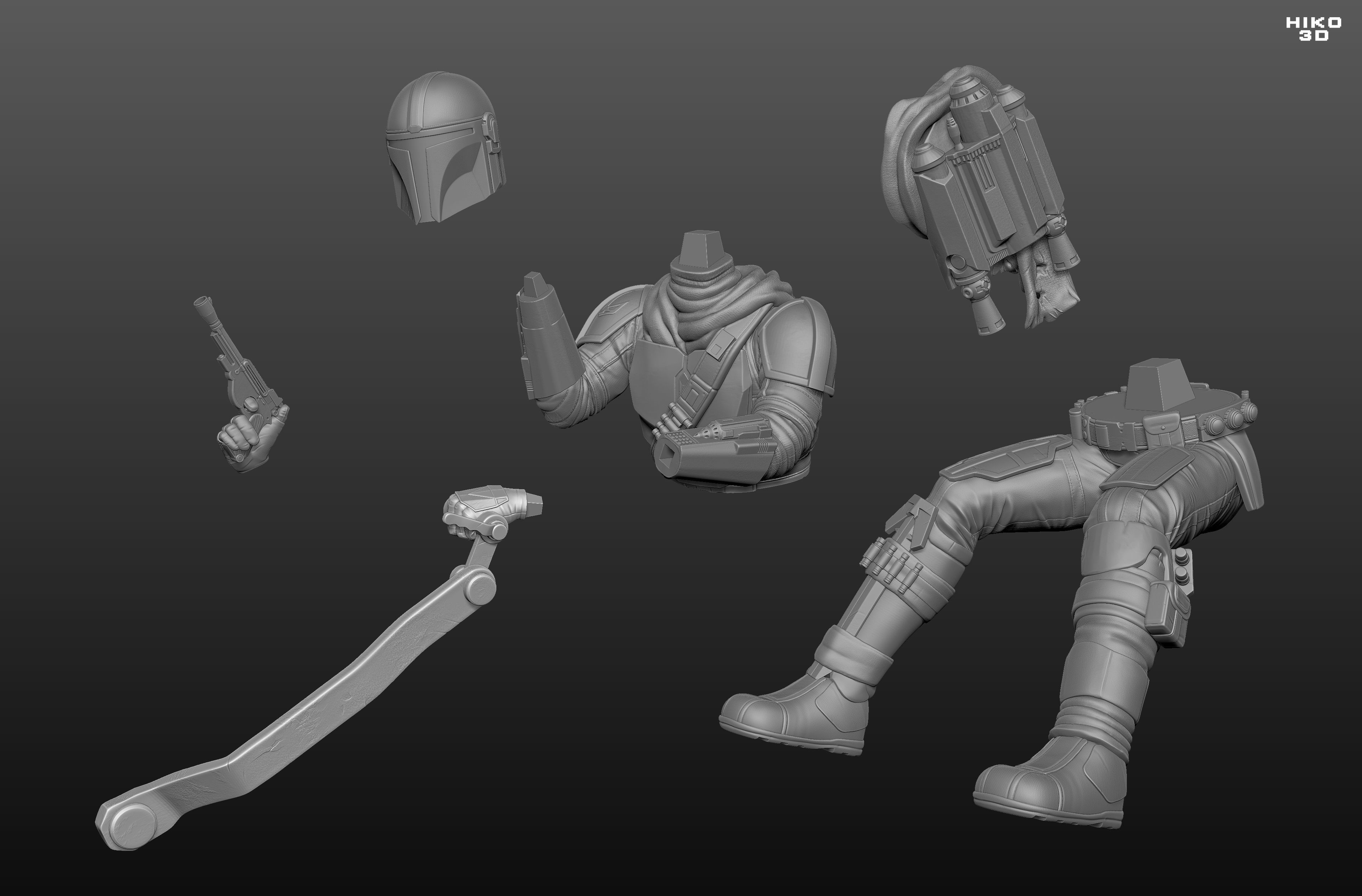 The Mandalorian Diorama 1-6 Scale - 3D model 3D printable | CGTrader