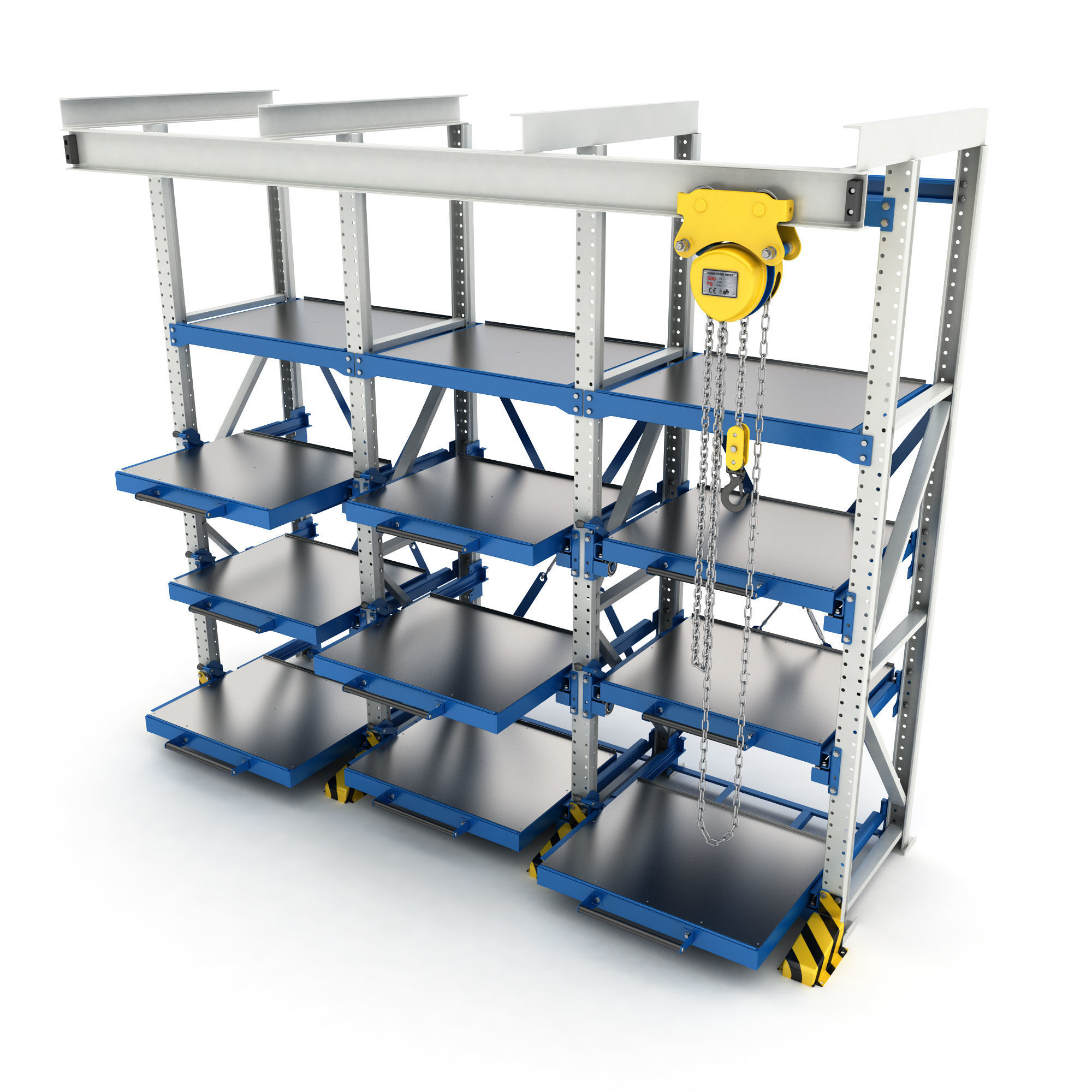 Rack with handchain hoist 3D model CGTrader