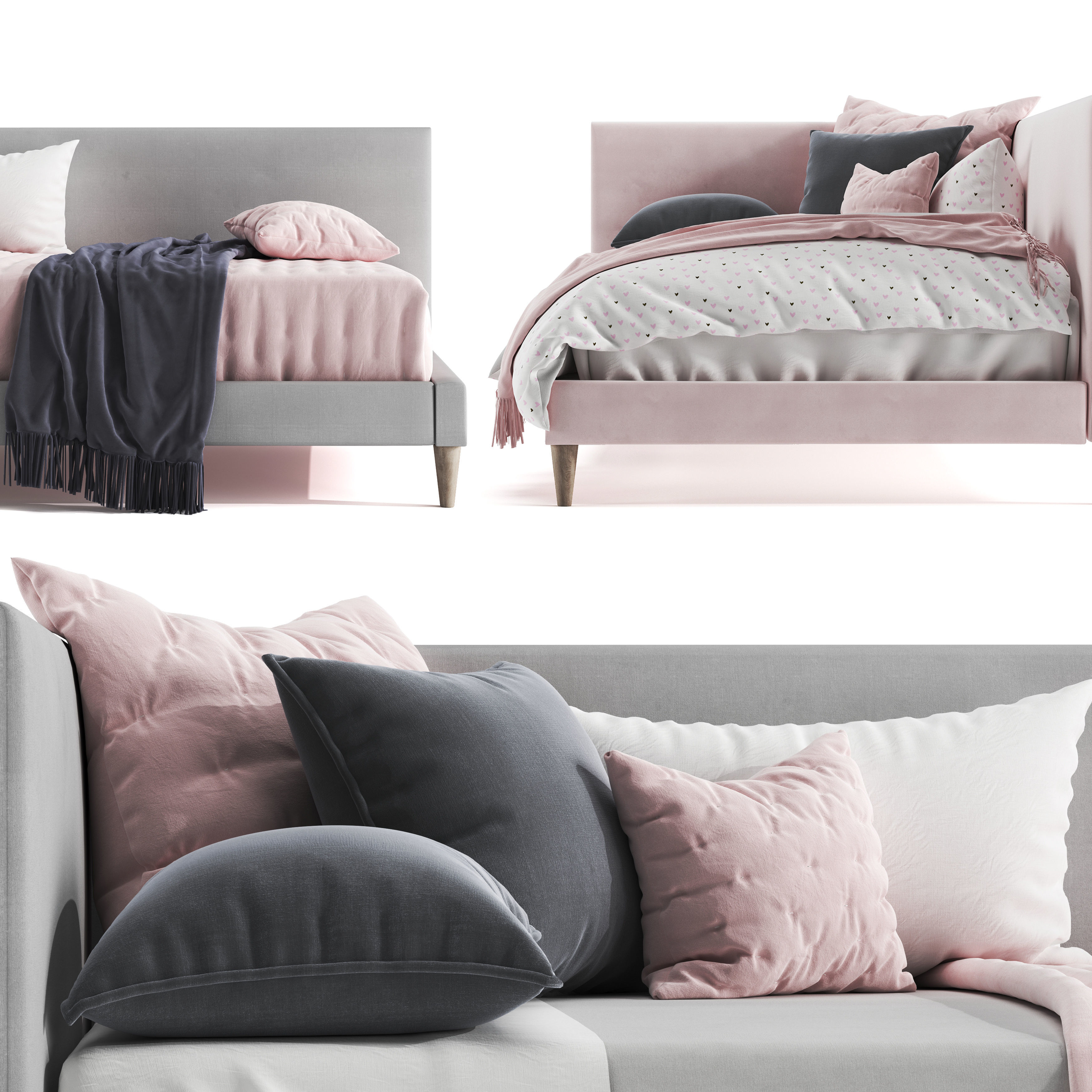 Pottery Barn corner timo bed free 3D model CGTrader