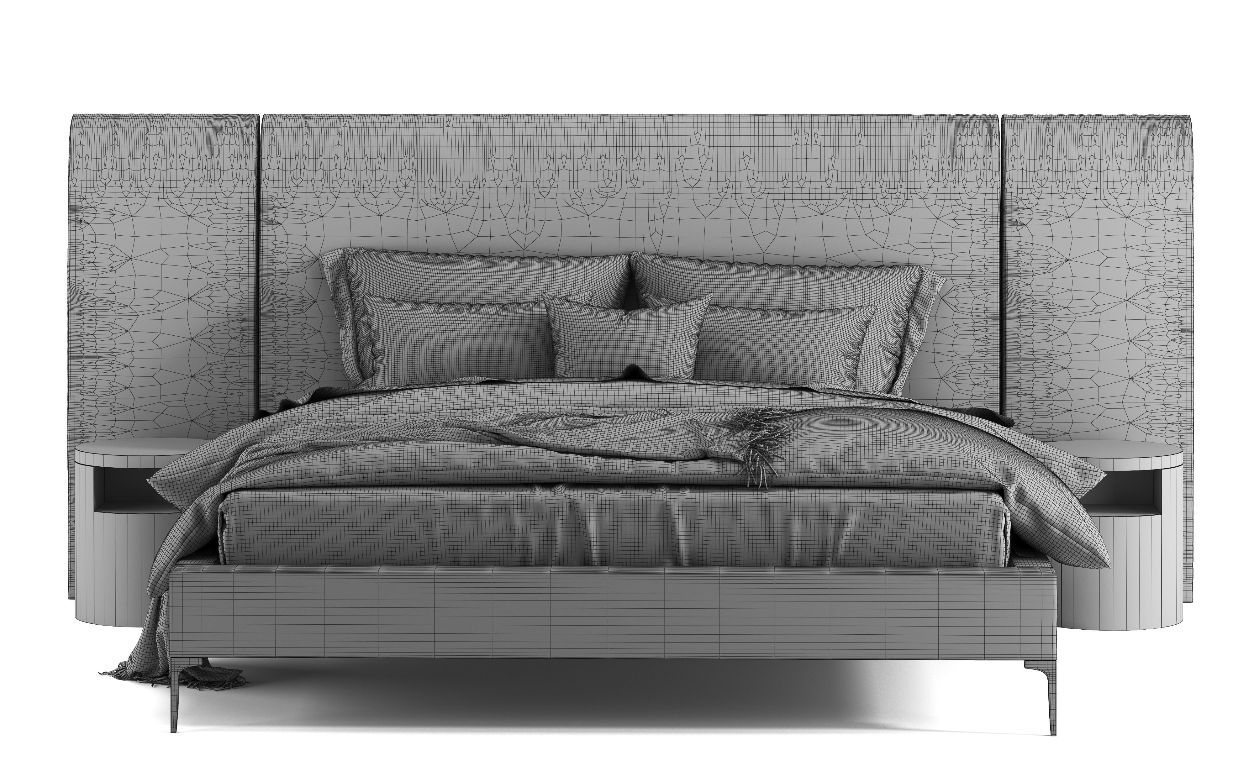 West Elm Andes Wide Bed 3D model CGTrader