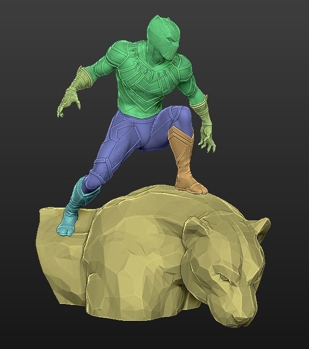 Black Panther Statue 3D Print Ready 3D model 3D printable | CGTrader