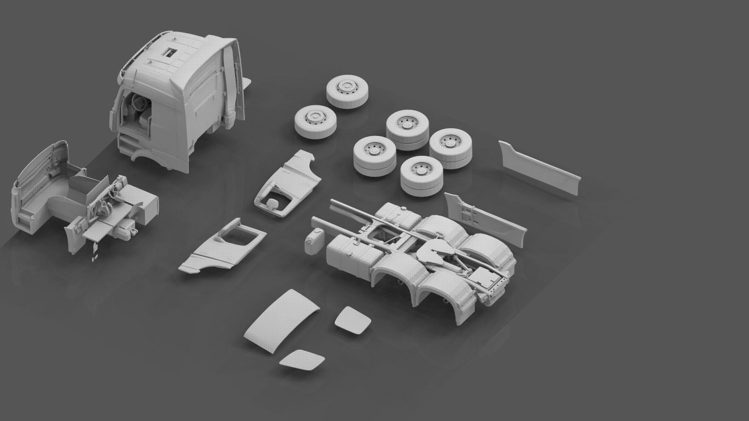 PRINTABLE MERCEDES BENZ ACTROS 3D PRINT MODEL 3D Model 3D Printable CGTrader