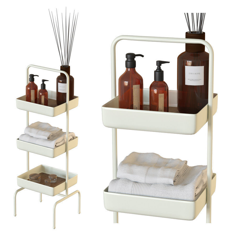 METAL AND WOOD STORAGE UNIT Zara home 3D CGTrader