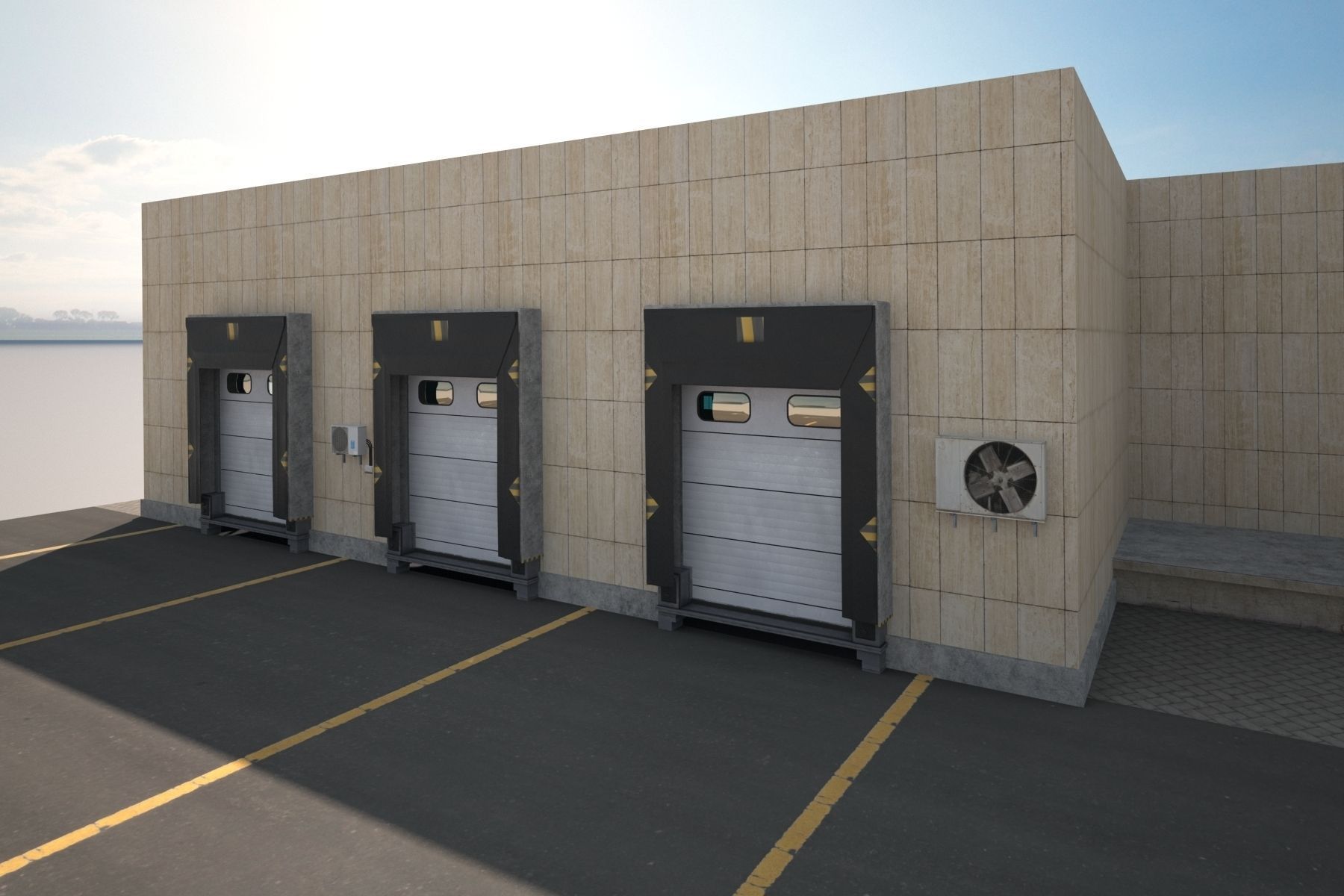 3D model Cargo Building TIR Low Poly2 VR / AR / lowpoly CGTrader