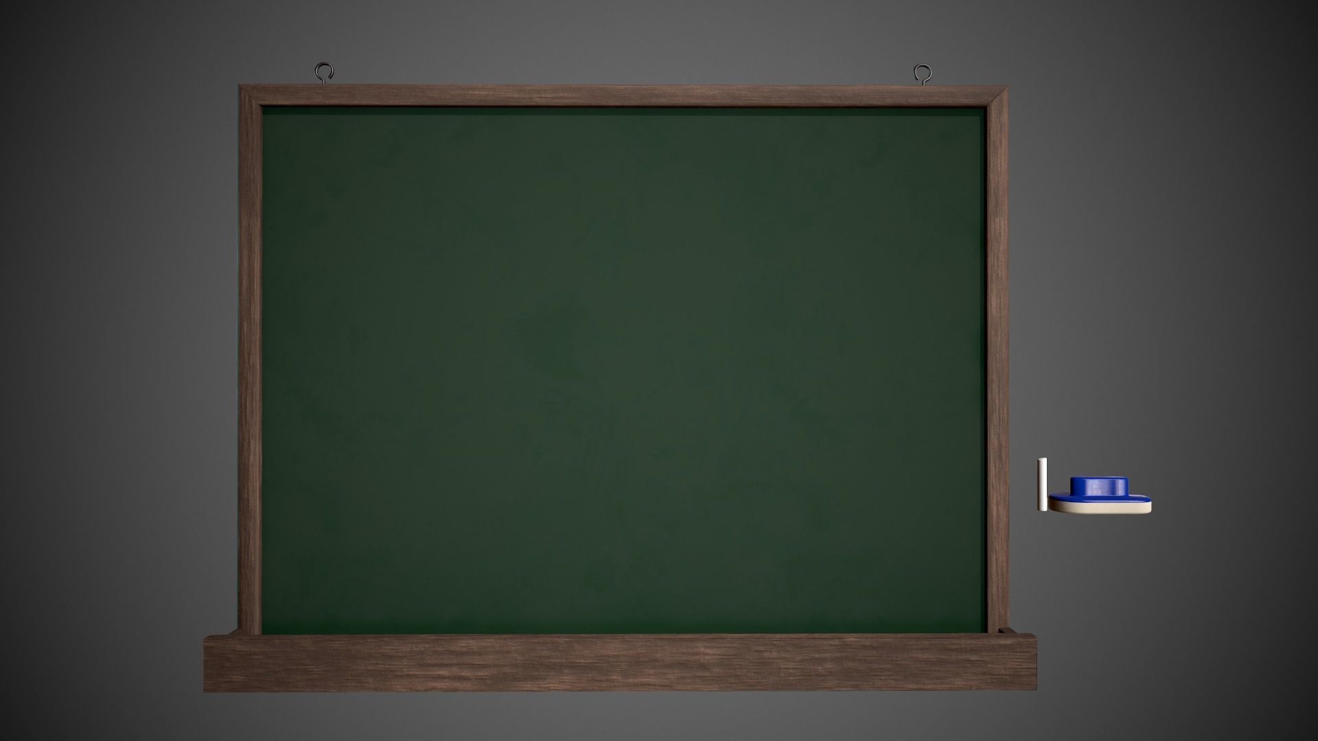 3D model Chalkboard Classroom Set Eraser Chalk Chalkboard VR / AR / low