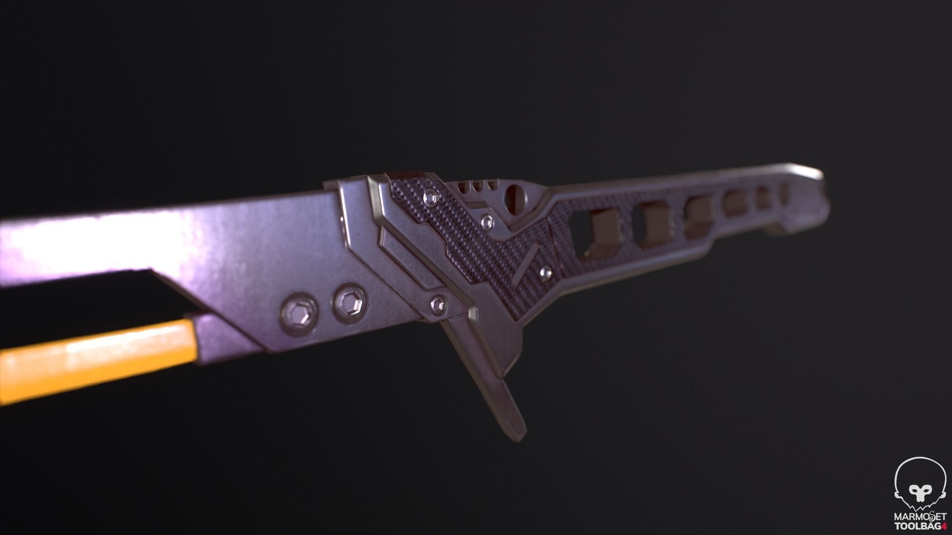 3D model ARASAKA THERMAL KATANA from CYBERPUNK 2077 VR / AR / lowpoly