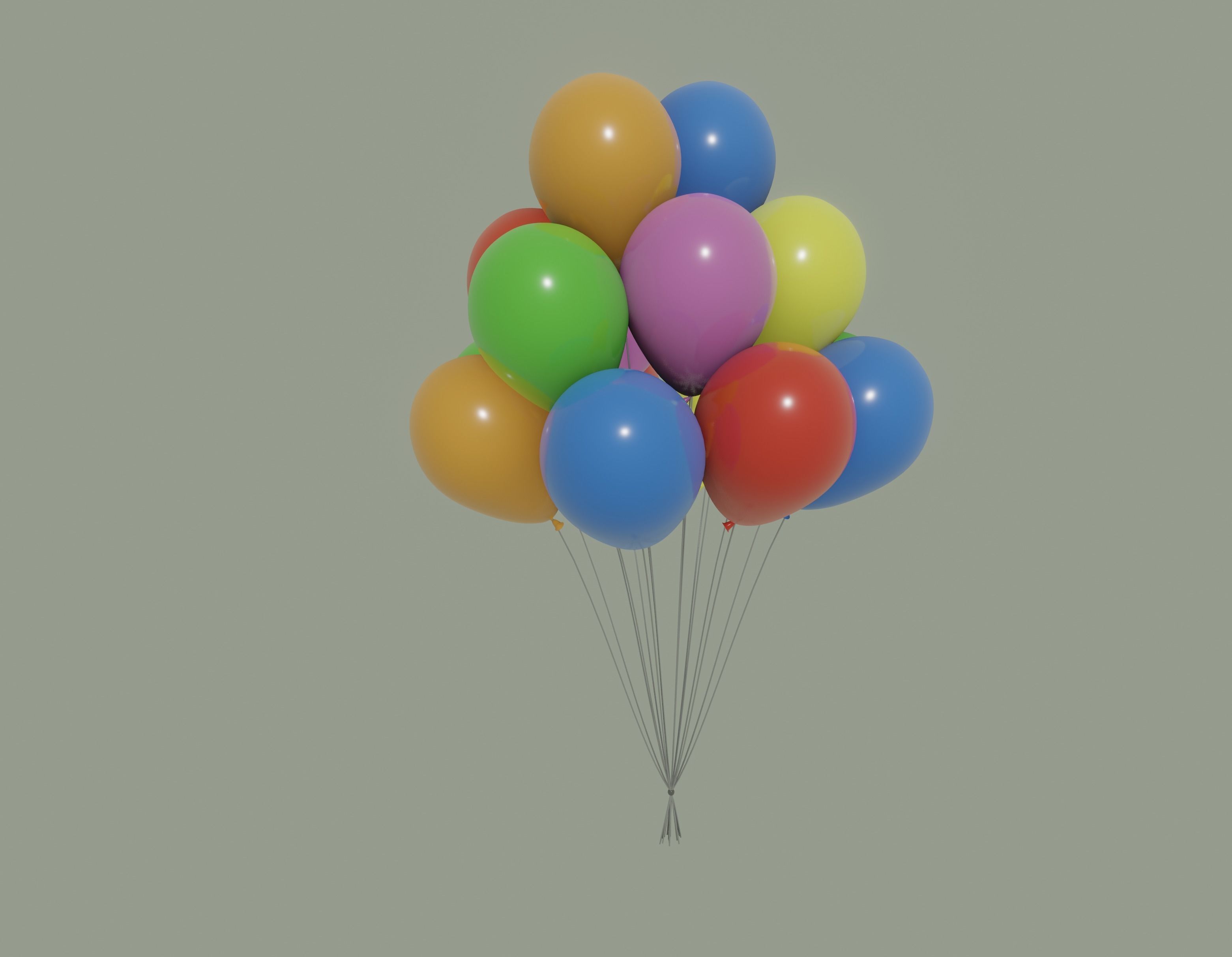 Party Balloons 3D model CGTrader