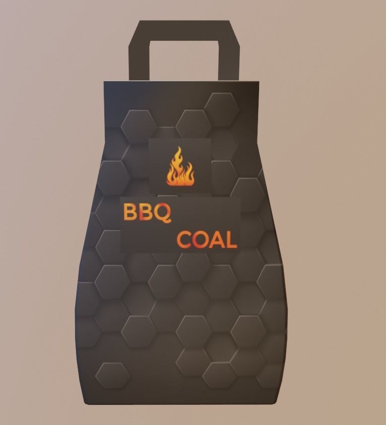 3D model BBQ Charcoal Bag with Texture VR / AR / lowpoly CGTrader