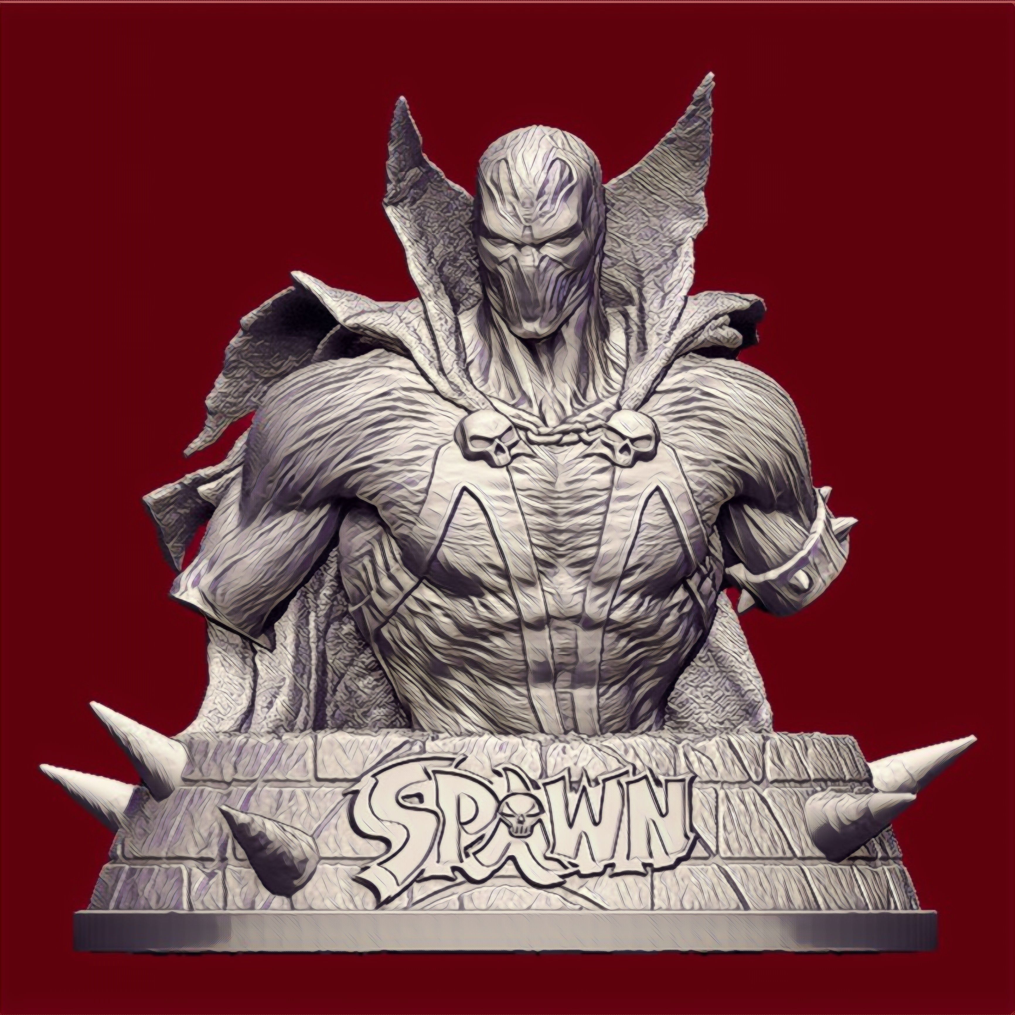 Spawn Bust 3D model 3D printable CGTrader