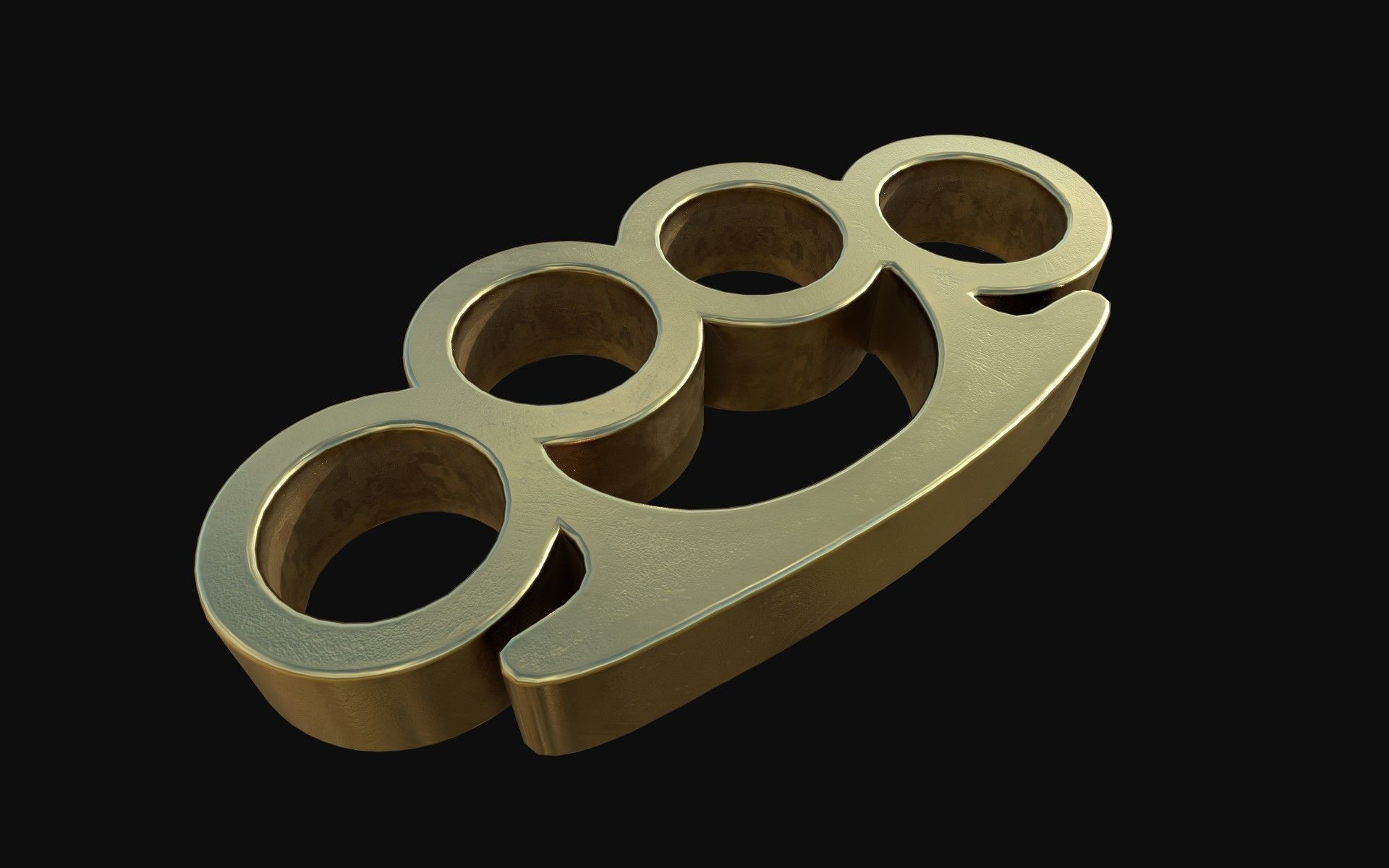 Gold Brass Knuckles 3D model CGTrader