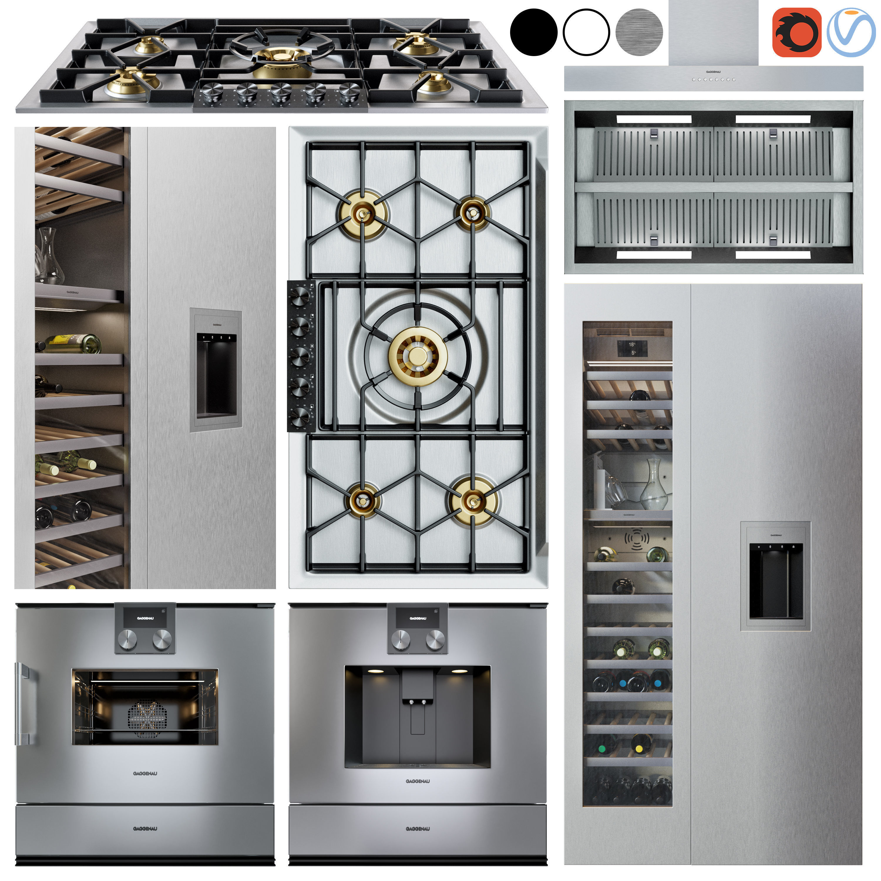 gaggenau appliance collection 3D model CGTrader