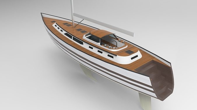Sail boat Low-poly 3D model