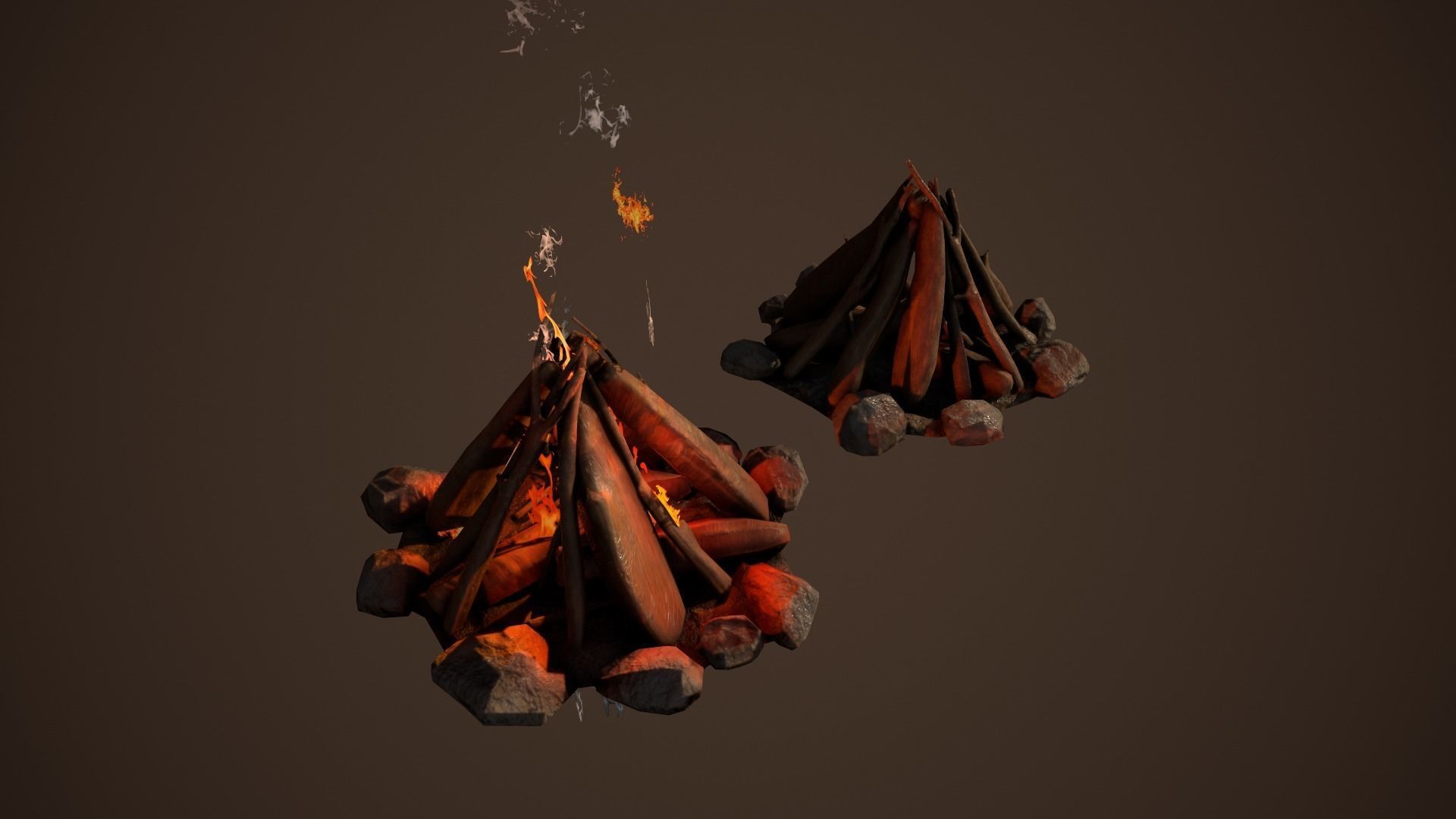 Campfire free VR / AR / low-poly 3D model animated | CGTrader