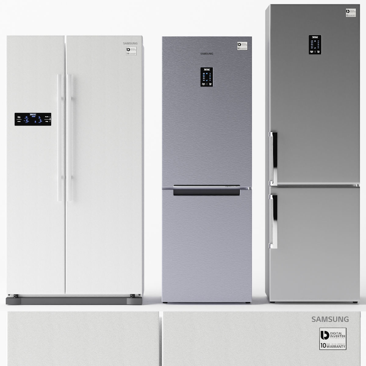 Samsung refrigerator set 3D model CGTrader